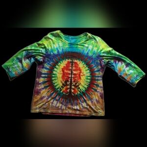 Chico's Vibrant Hand died Tie-Dye three quarter Sleeve Tee. Size 2/Large  women